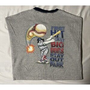 Vintage Big Dogs Shirt Mens XXL Baseball Homerun Graphic Print 2001 2XL